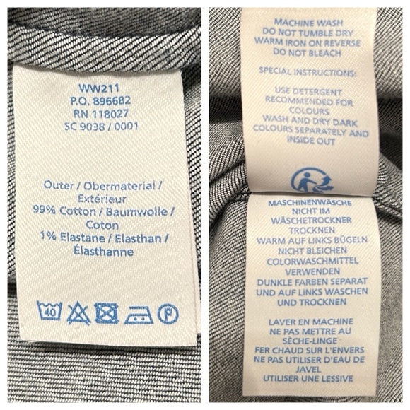 BODEN Freya Blue Denim Sheath Dress Stretch Short Sleeve Knee Length sz 6 - Picture 12 of 12